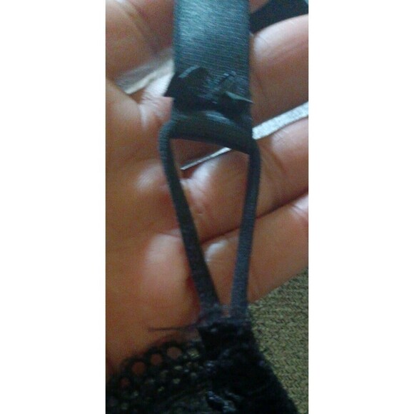 Body Form Bra Sz 40D Black Floral Lace Overlay Mesh Band Underwire Full Coverage - Picture 5 of 6